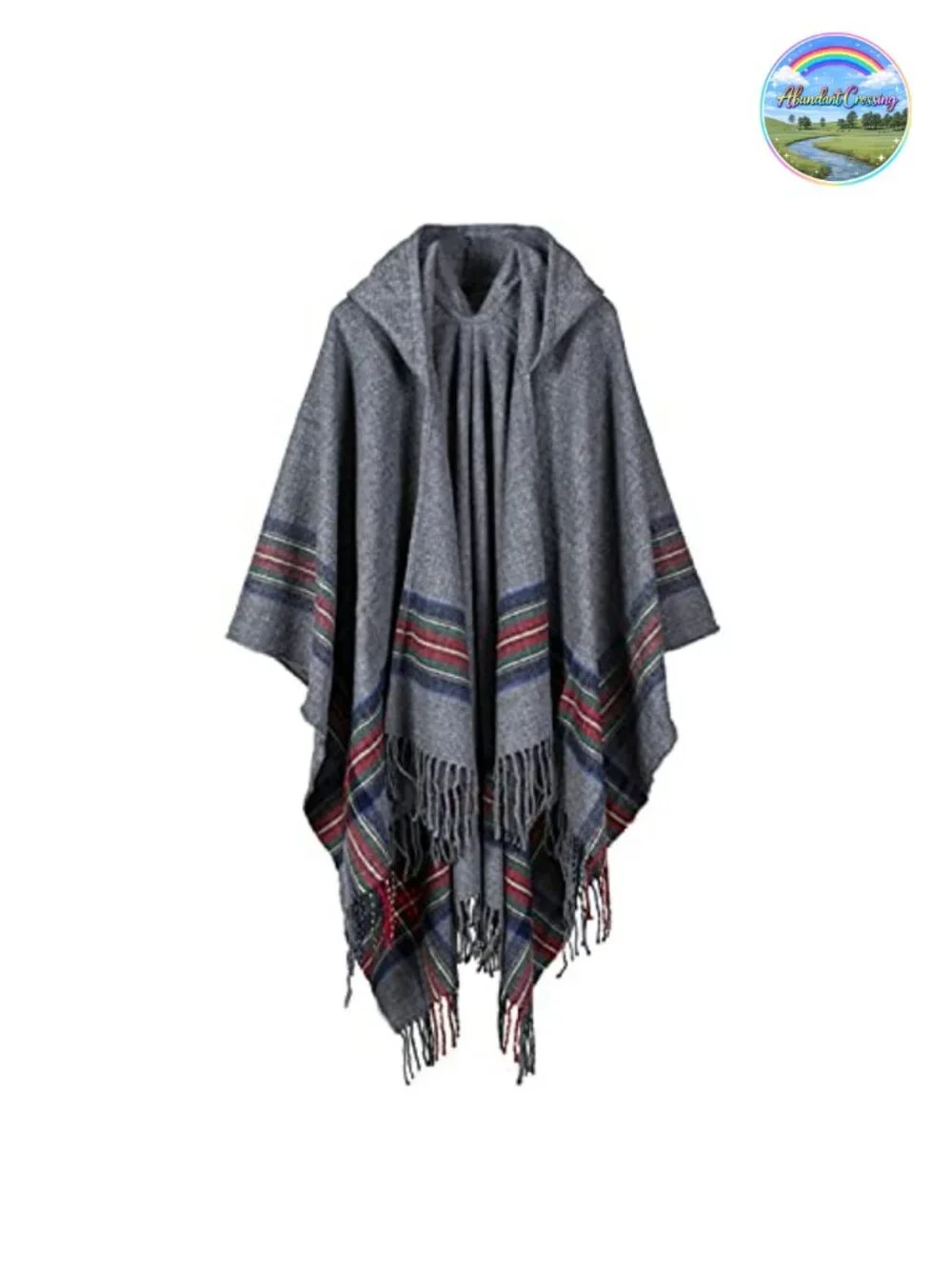 Poncho with Hood Pashmina Cardigan Blanket Shawl with Tassels | 67% Acrylic 33%